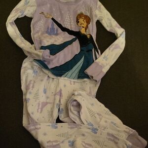 Frozen II Disney Anna Purple and Blue Kids Pajama Set 8